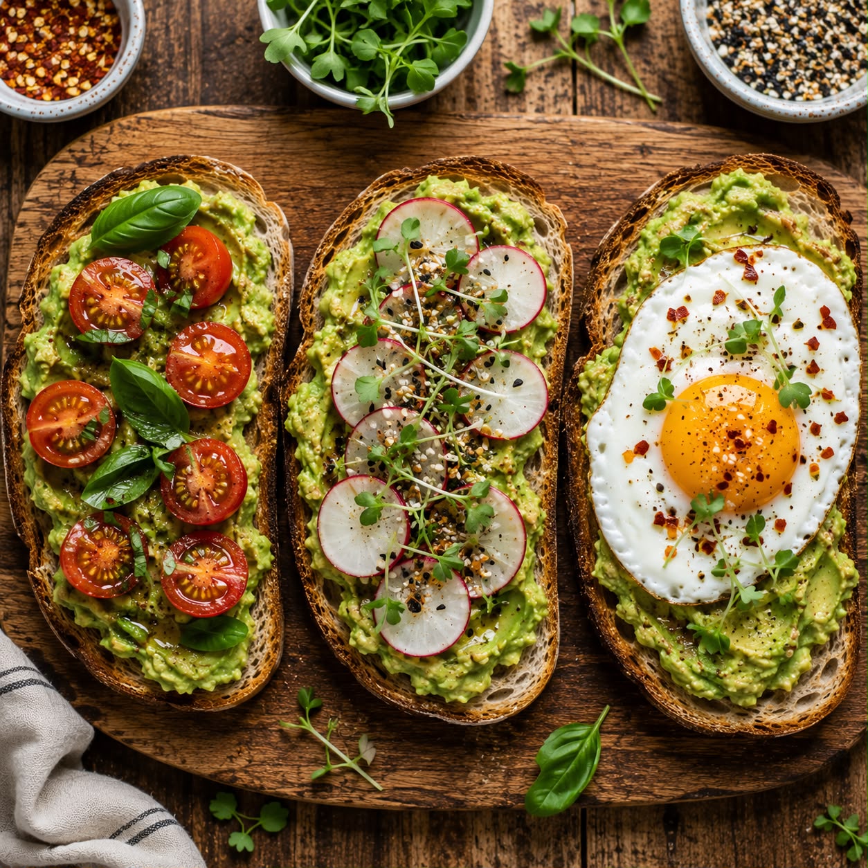 Loaded Avocado Toast (3 Ways)