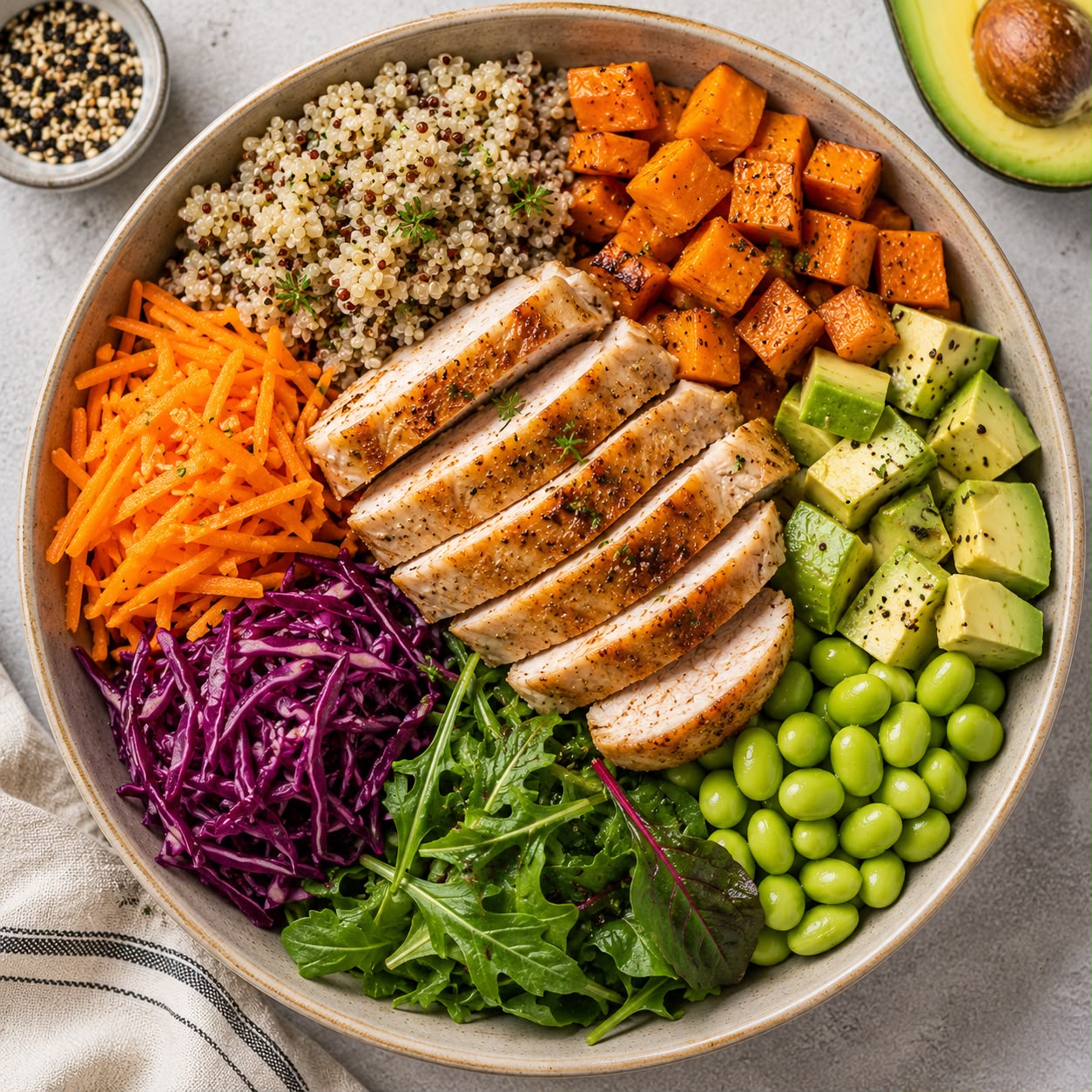 Low-Calorie Chicken Buddha Bowl
