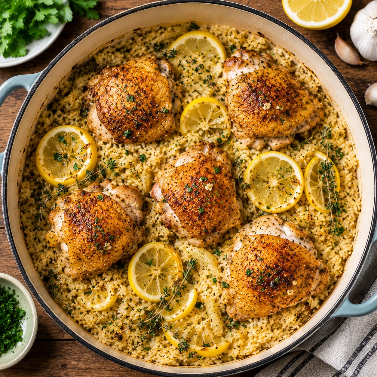 One-Pot Lemon Herb Chicken & Rice