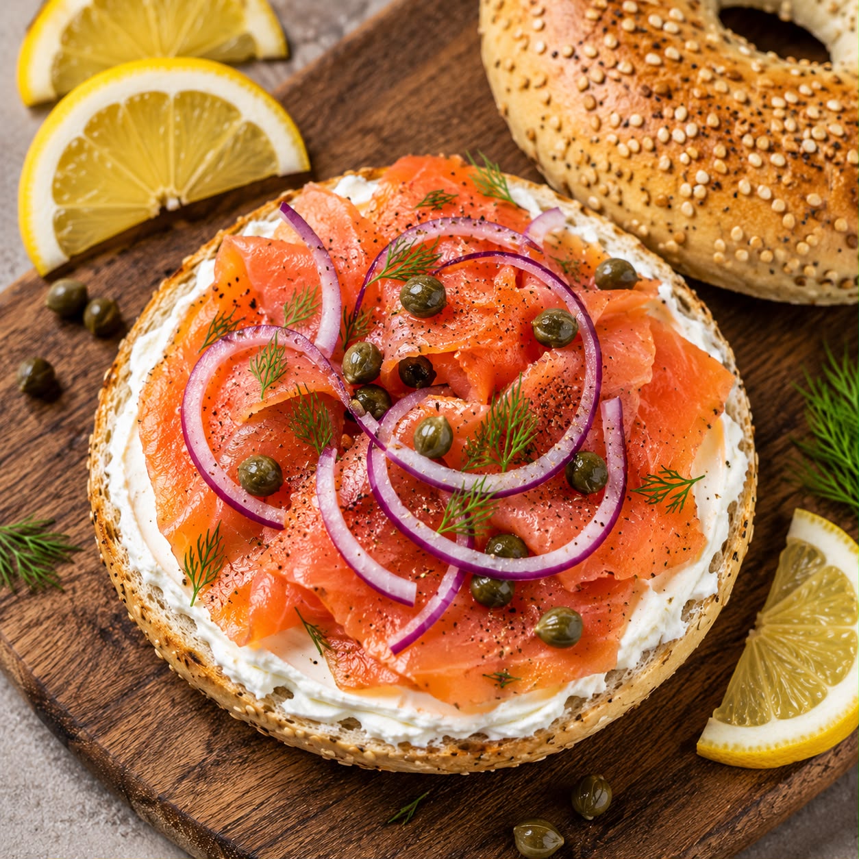 Smoked Salmon & Cream Cheese Bagel