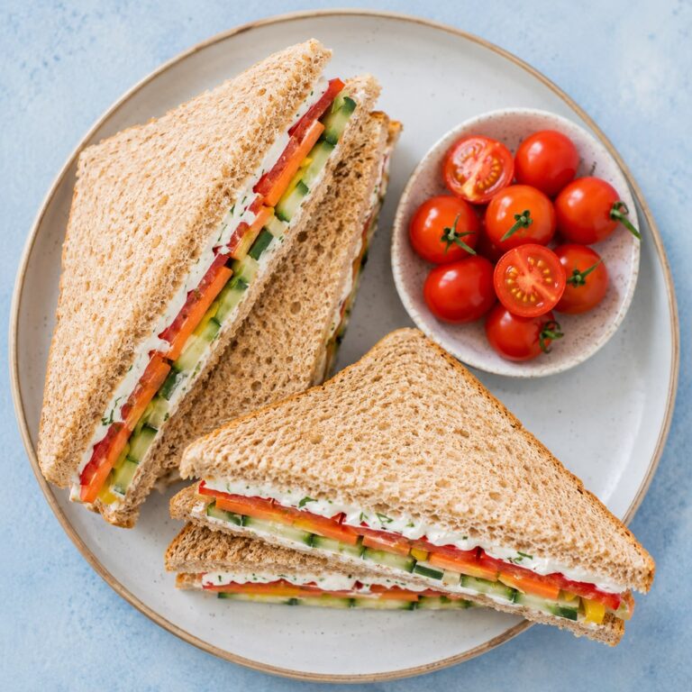 Veggie Cream Cheese Sandwiches